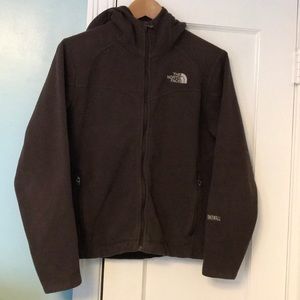 North Face Windwall hooded zip up fleece.